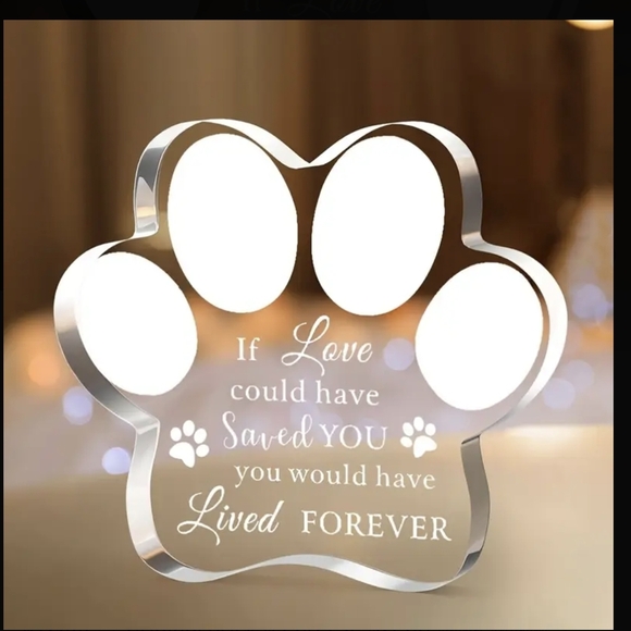Clear Paw Print Memorial Plaque - Picture 1 of 5